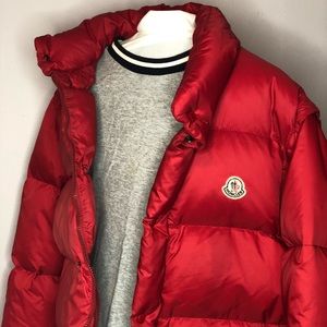 Moncler Men’s Bubble Coat/Vest Red Size 3